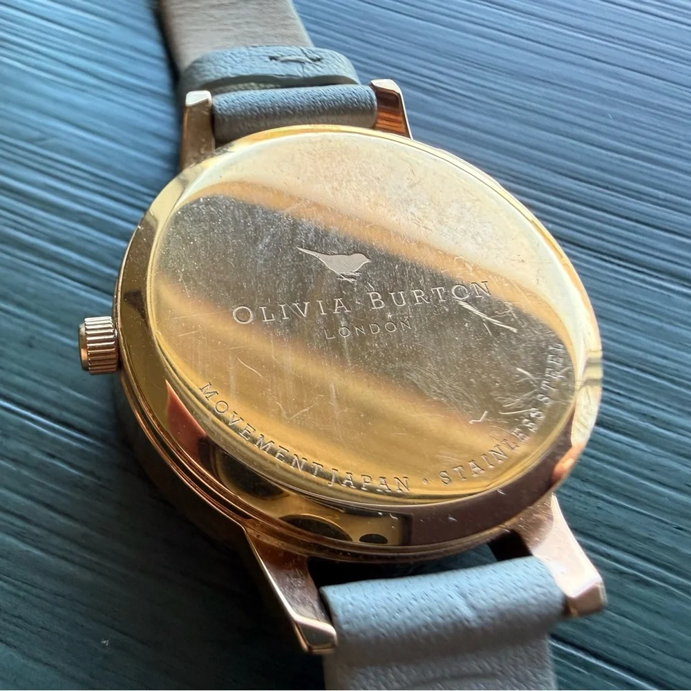 Olivia Burton 3D bee watch rose gold taupe leather